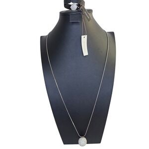 Chicos‎ Sparkling Disco Ball Pendant Necklace and Ring Set Silver Tone